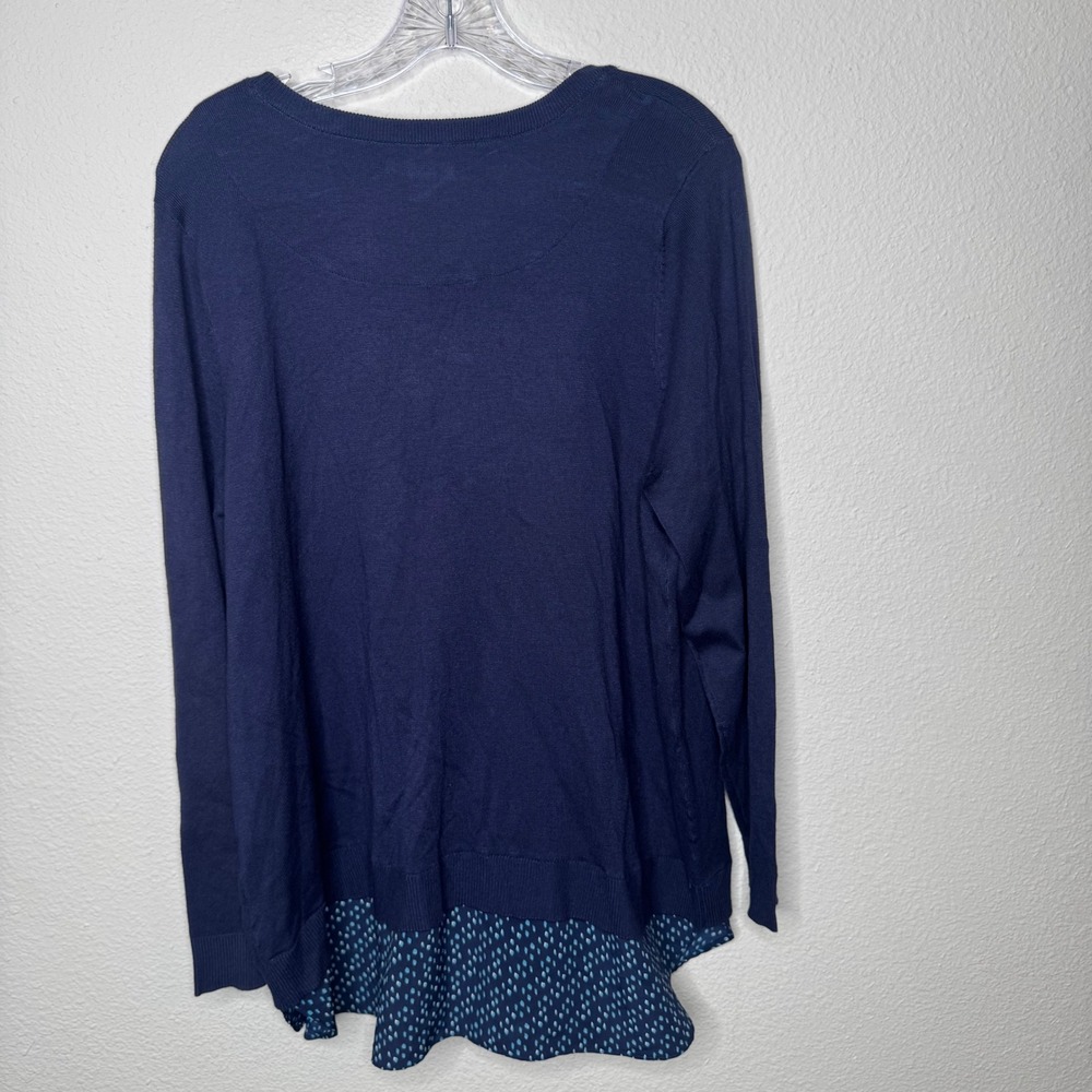 Croft & Barrow Navy Blue Layered Look Tunic Sweater Plus Size 1X New With Tags - Picture 4 of 7
